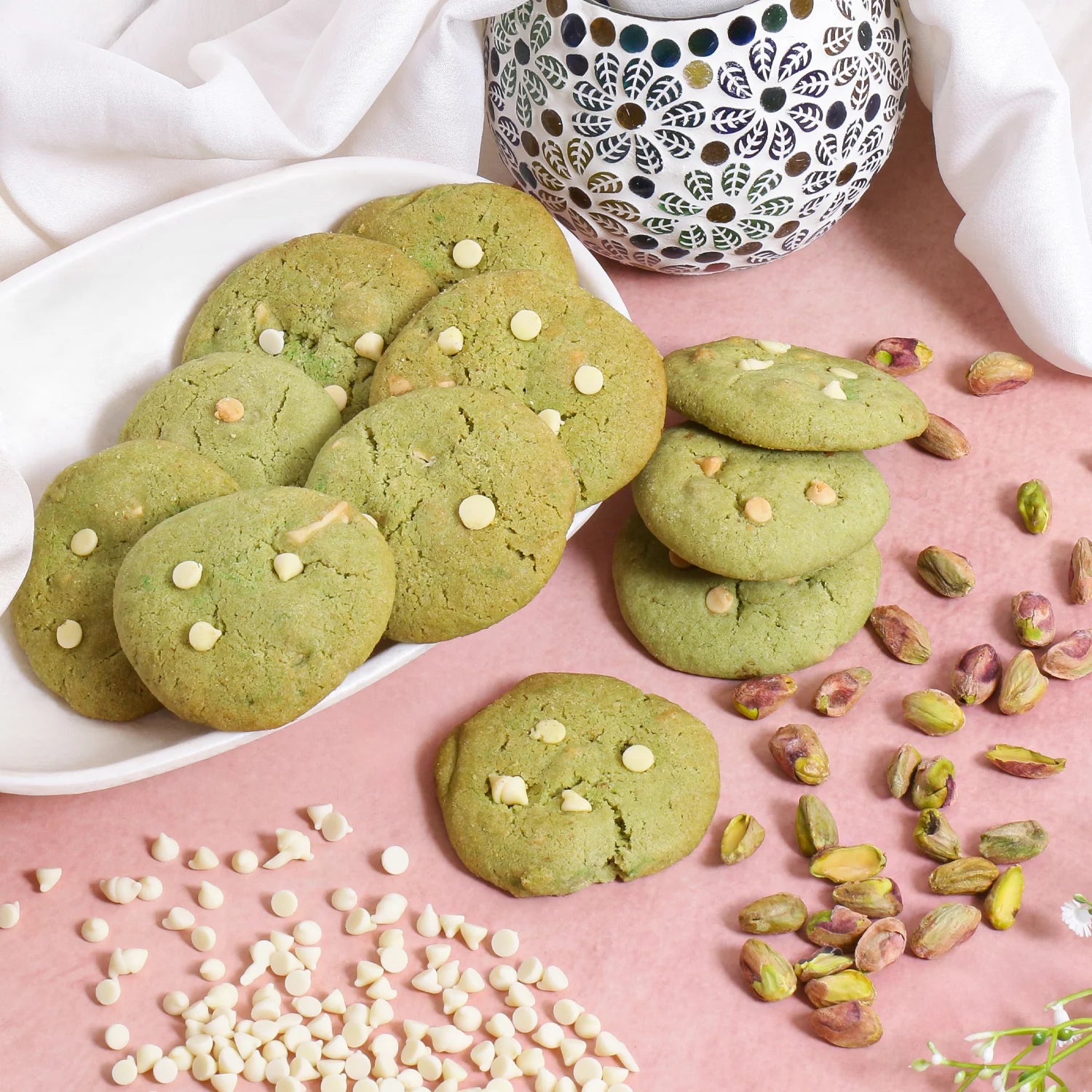 Pistachio Choco Chunk Cookies